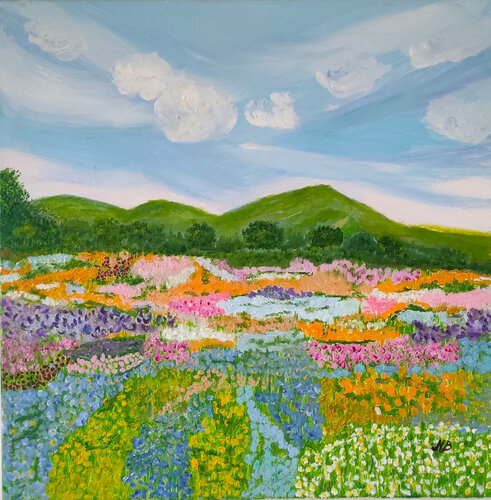 Kuju Flower Park by Miriam Brussato, Painting for Sale on Select