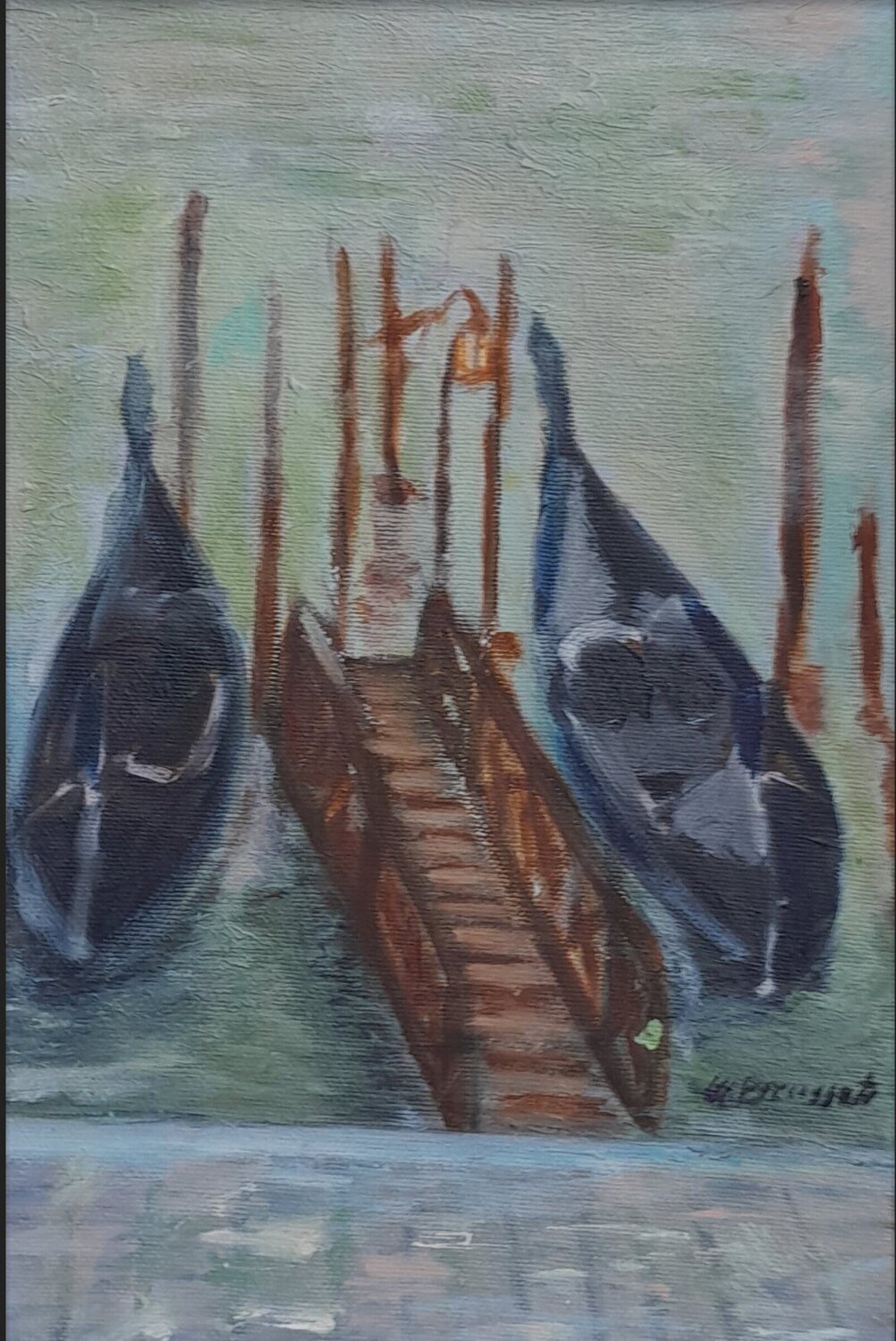 The gondolas Miriam Brussato Original painting for sale