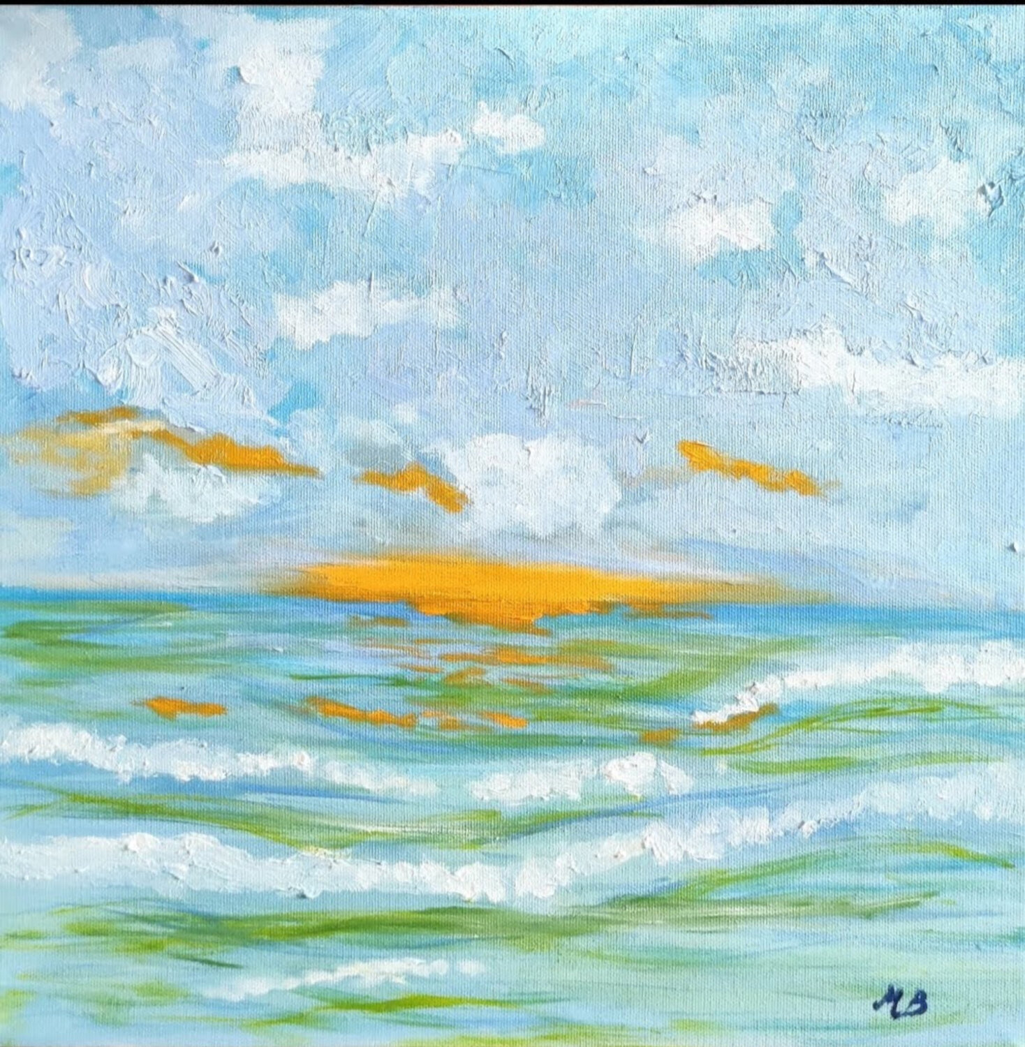 Impressionist sunset Miriam Brussato Original painting for sale
