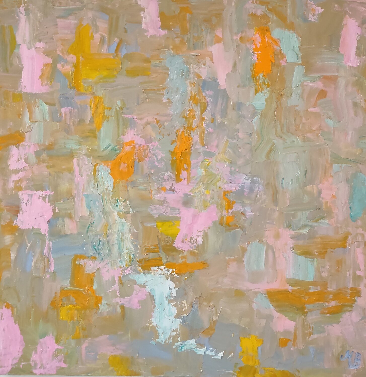 Armonia di colori pastello - olio spatolato su tela Miriam Brussato Original painting for sale