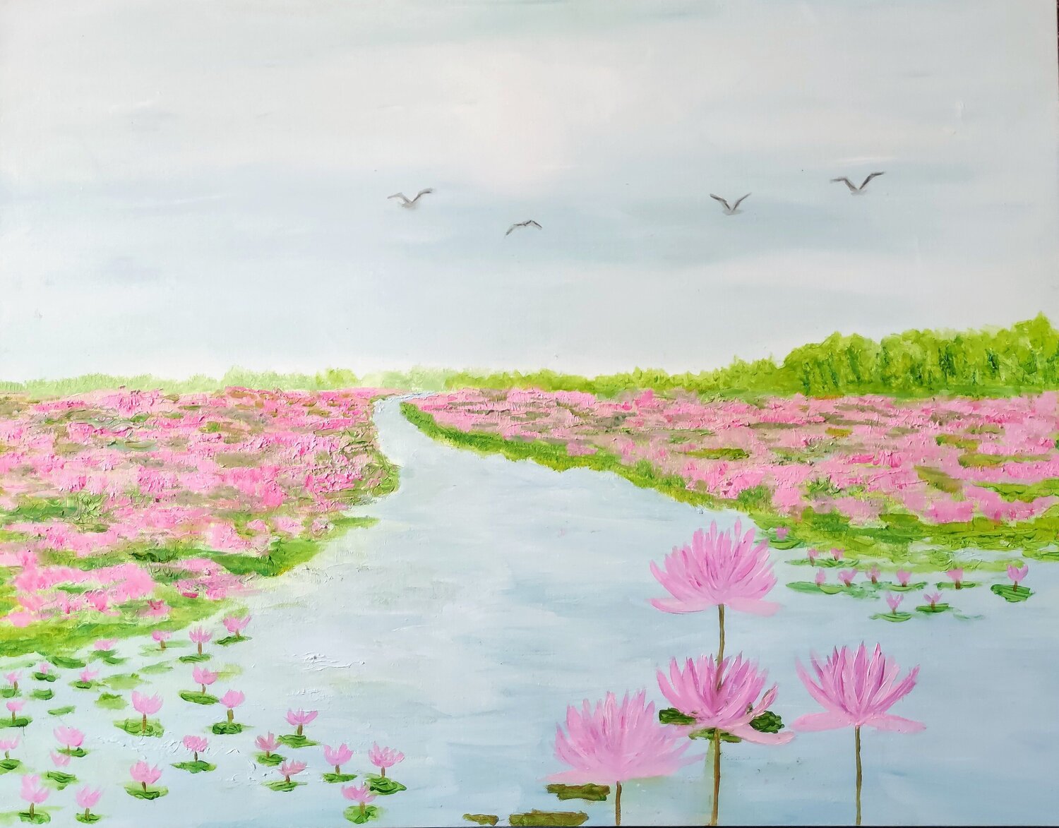 Fior di loto Miriam Brussato Original painting for sale