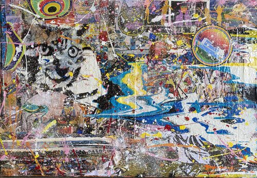 Vive les fleurs et les collages by SEB PAUL MICHEL, Painting for Sale on Select
