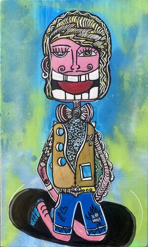 Vive les fleurs et le skate by SEB PAUL MICHEL, Painting for Sale on Select
