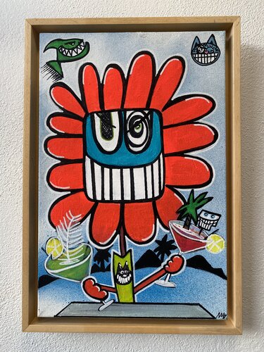 Vive les fleurs et les cocktails by SEB PAUL MICHEL, Painting for Sale on Select