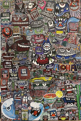 Aloha et vive les fleurs by SEB PAUL MICHEL, Painting for Sale on Select