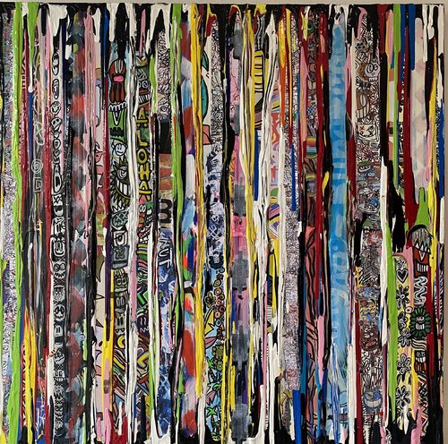 Vive les fleurs, les chats et les coolures by SEB PAUL MICHEL, Painting for Sale on Select