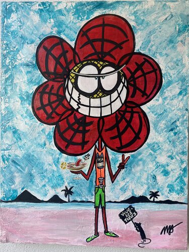Cocktail and flower by SEB PAUL MICHEL, Painting for Sale on Select