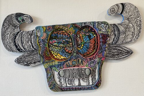 Vive les fleurs en relief by SEB PAUL MICHEL, Painting for Sale on Select