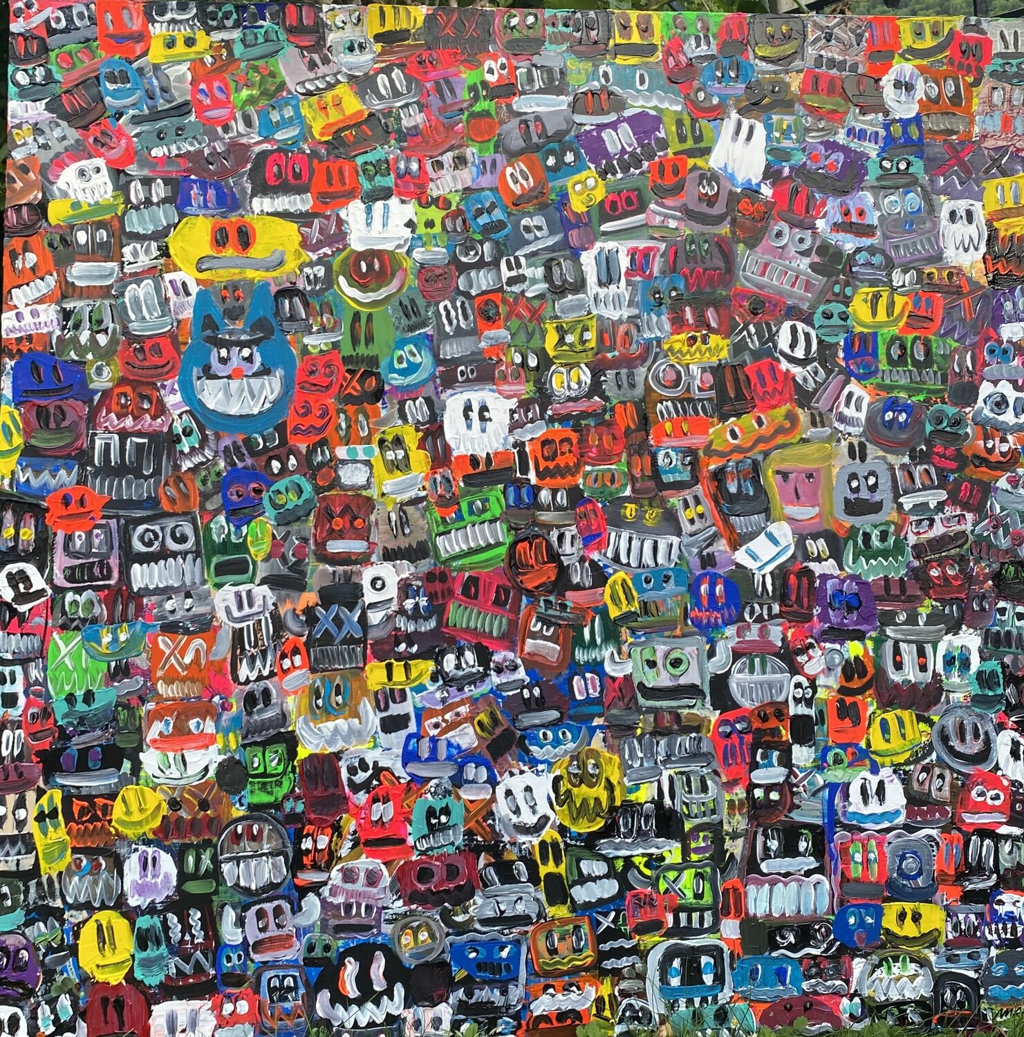 Vive les fleurs et les fleurs SEB PAUL MICHEL Original painting for sale