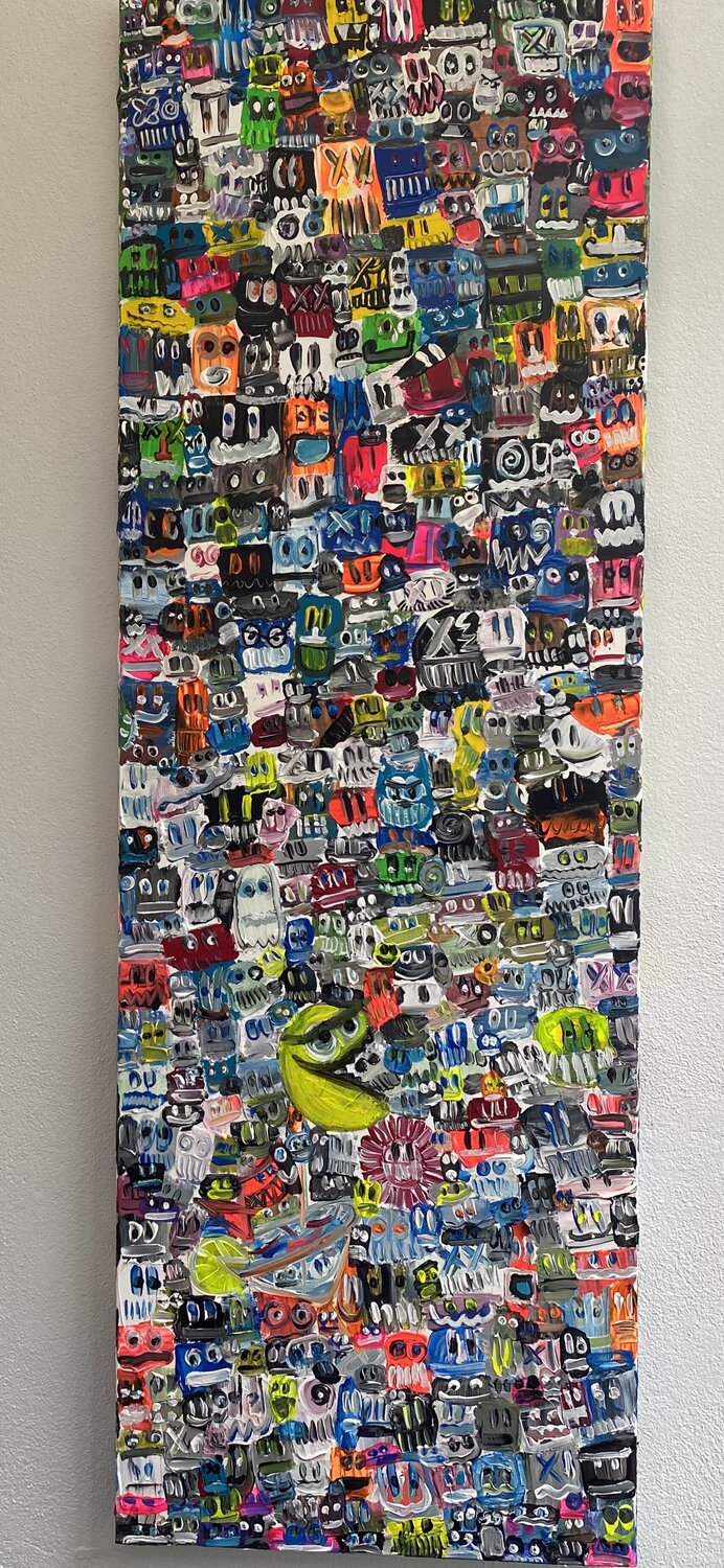 Vives les fleurs et les fleurs SEB PAUL MICHEL Original painting for sale