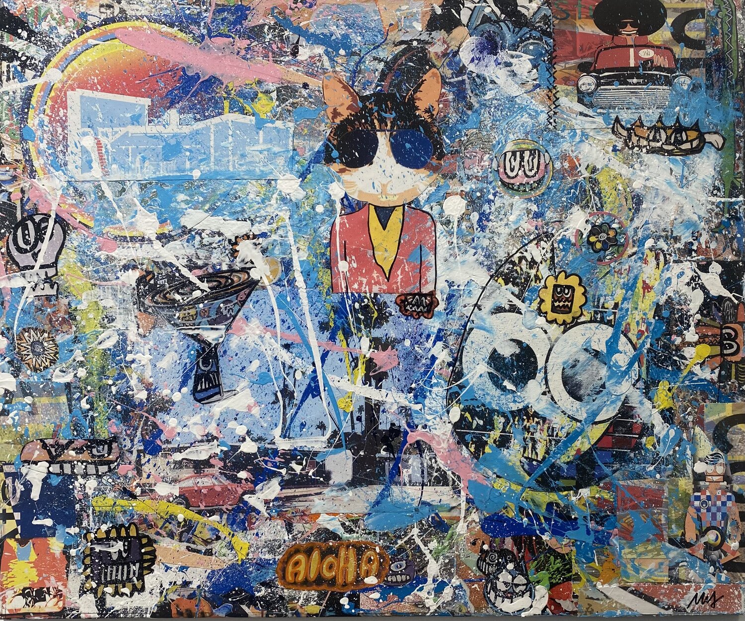 Vive les fleurs SEB PAUL MICHEL Original painting for sale