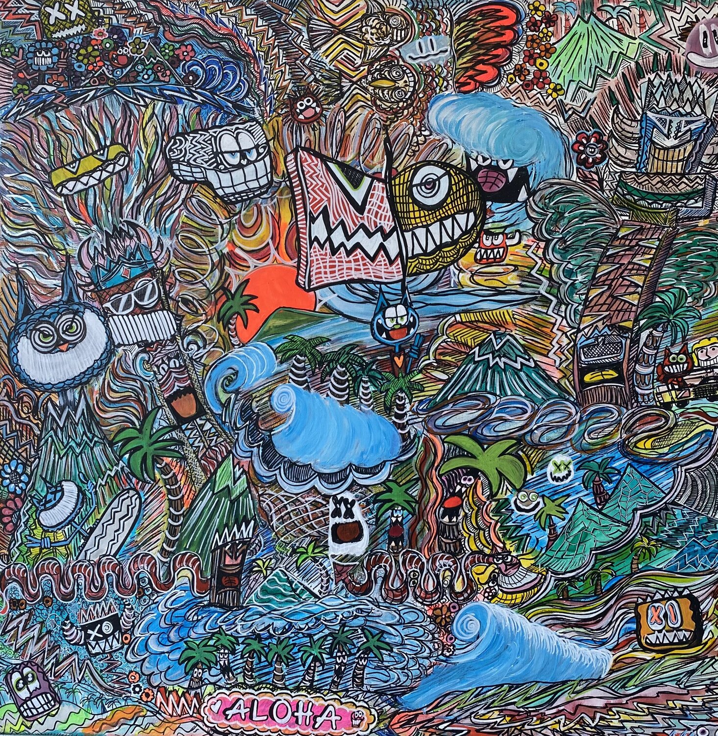 Vive les fleurs SEB PAUL MICHEL Original painting for sale