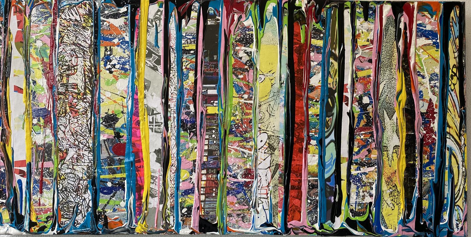 Vive les fleurs, les fleurs et les coolures SEB PAUL MICHEL Original painting for sale