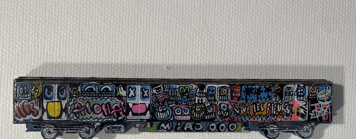 Métro custom SEB PAUL MICHEL Original painting for sale