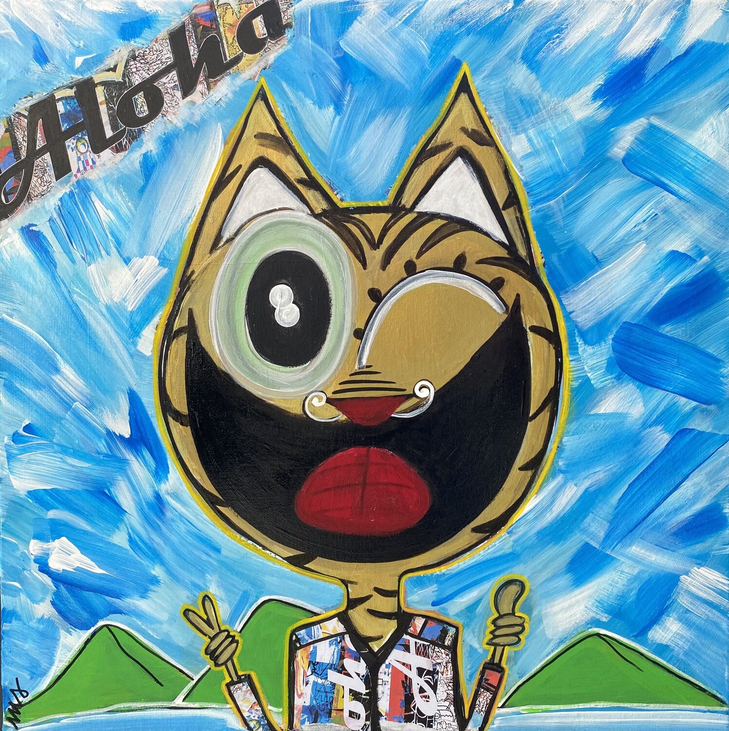 Aloha SEB PAUL MICHEL Original painting for sale