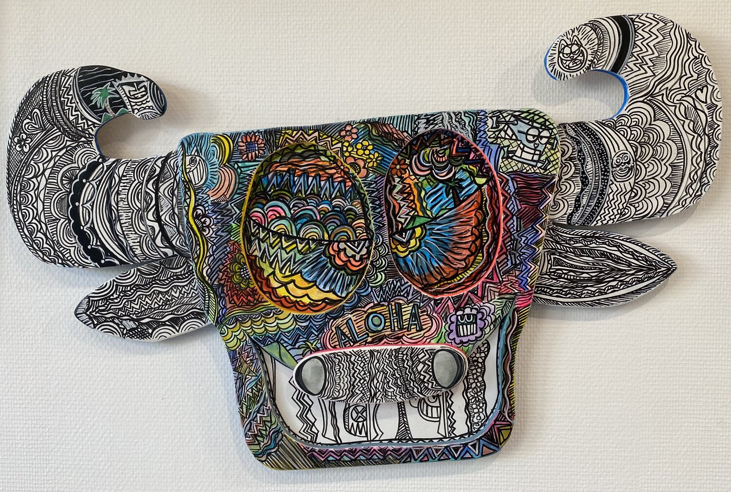 Vive les fleurs en relief SEB PAUL MICHEL Original painting for sale