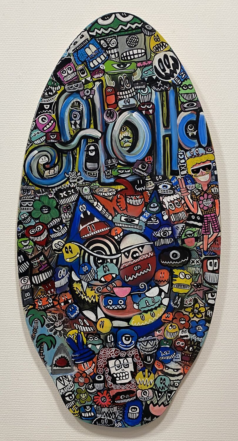 Vive les fleurs et le surf SEB PAUL MICHEL Originalgemälde zu verkaufen