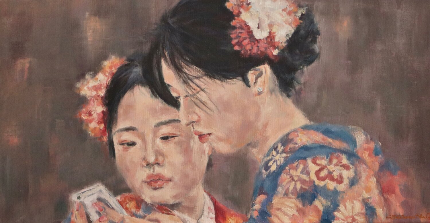 Sharing The Moment Christiane Bernreuther Original painting for sale