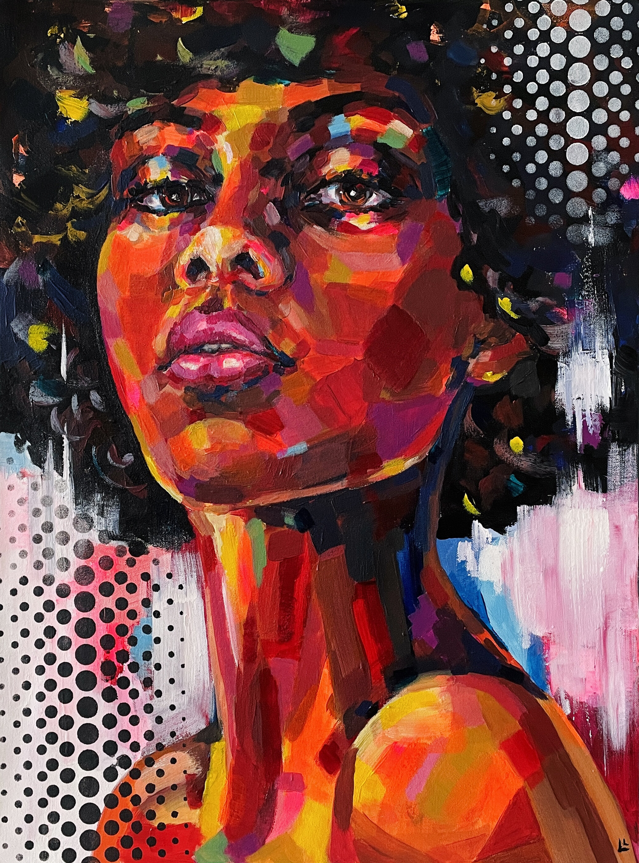 A black woman's magical gaze