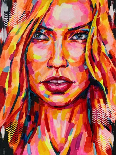 A blond woman Europa by Leah Larisa Bunshaft, Painting for Sale on Select