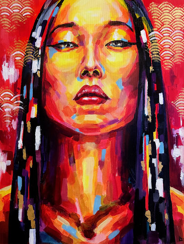 Asian woman's gaze by Leah Larisa Bunshaft, Painting for Sale on Select