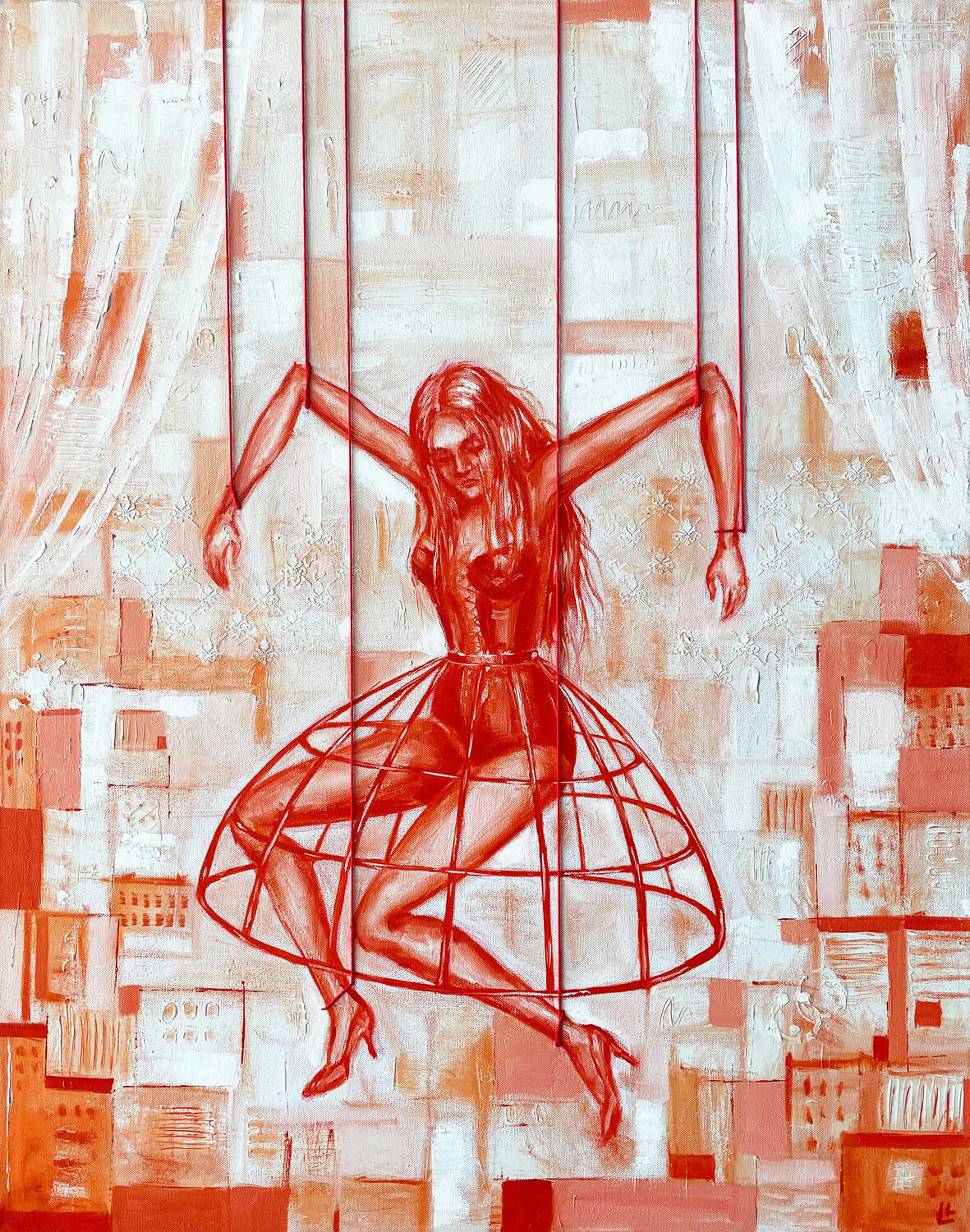 Puppet Doll Leah Larisa Bunshaft Original painting for sale