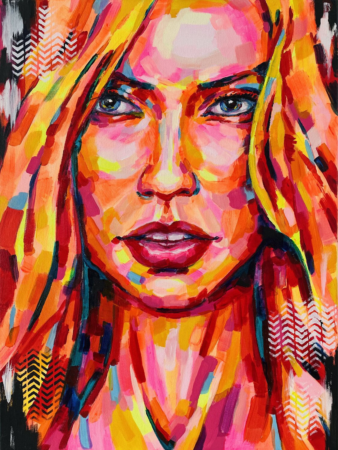 A blond woman Europa Leah Larisa Bunshaft Original painting for sale