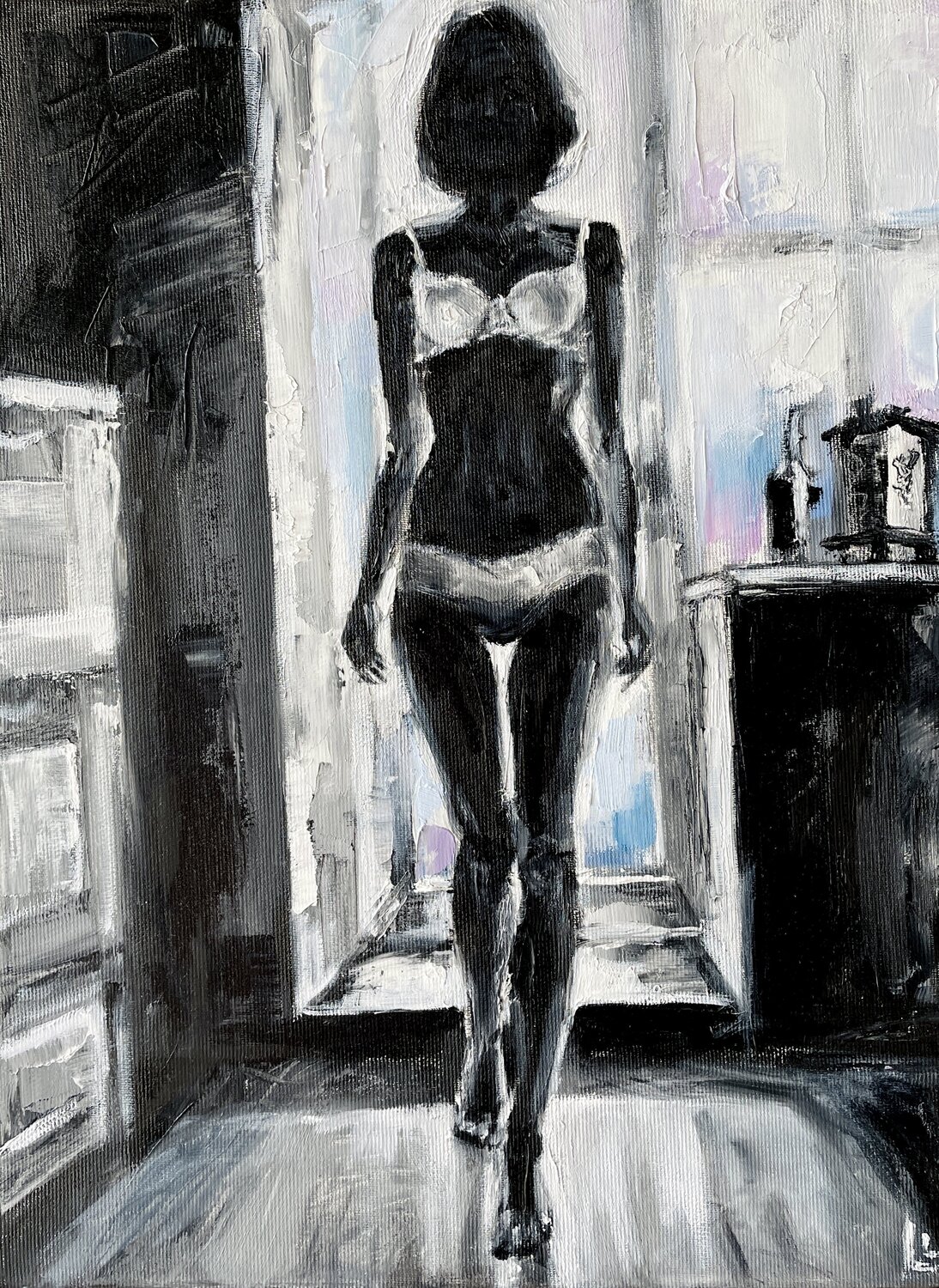 Woman near the window Leah Larisa Bunshaft Original painting for sale