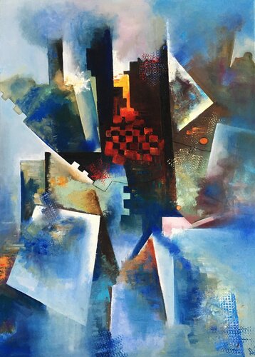 Skyscrapers. Dawn in the metropolis by Olga Begisheva K., Painting for Sale on Select