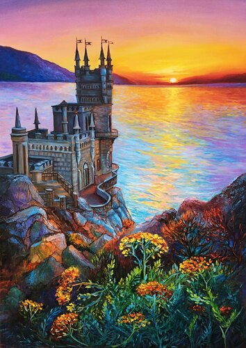 Swallow's Nest Castle in Crimea by Olga Begisheva K., Painting for Sale on Select