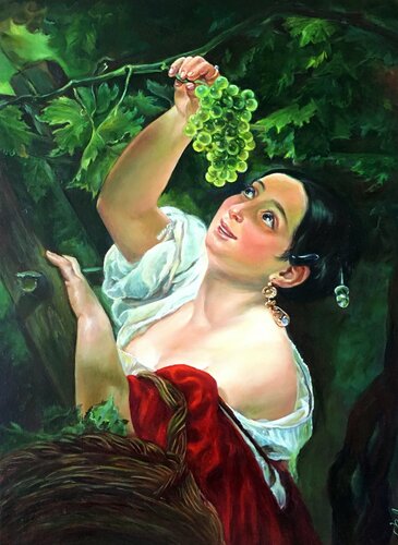 Italian Midday by Karl Bryullov. Oil Reproduction. by Olga Begisheva K., Painting for Sale on Select