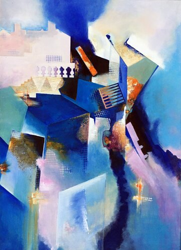 Skyscrapers by Olga Begisheva K., Painting for Sale on Select