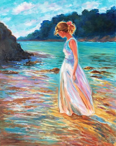Sea walk by Olga Begisheva K., Painting for Sale on Select