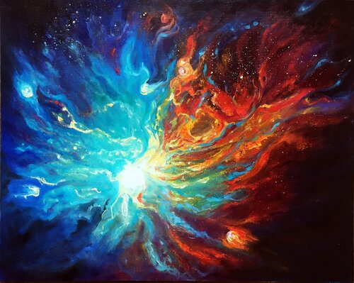 Vivid Nebula. Deep Space by Olga Begisheva K., Painting for Sale on Select