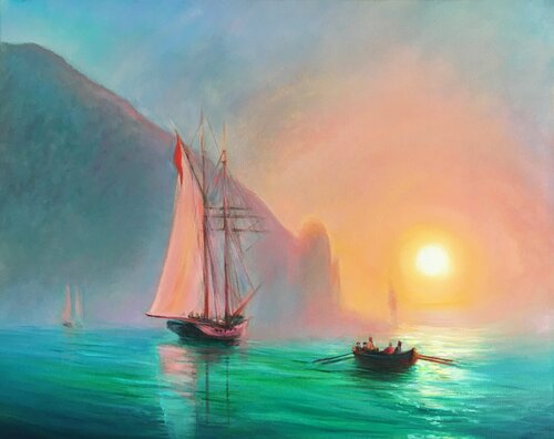 Ayu-Dag on a foggy day by Ivan Aivazovsky by Olga Begisheva K., Painting for Sale on Select