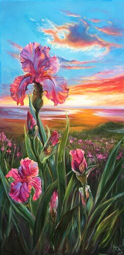 Iris at Sunset by Olga Begisheva K., Painting for Sale on Select