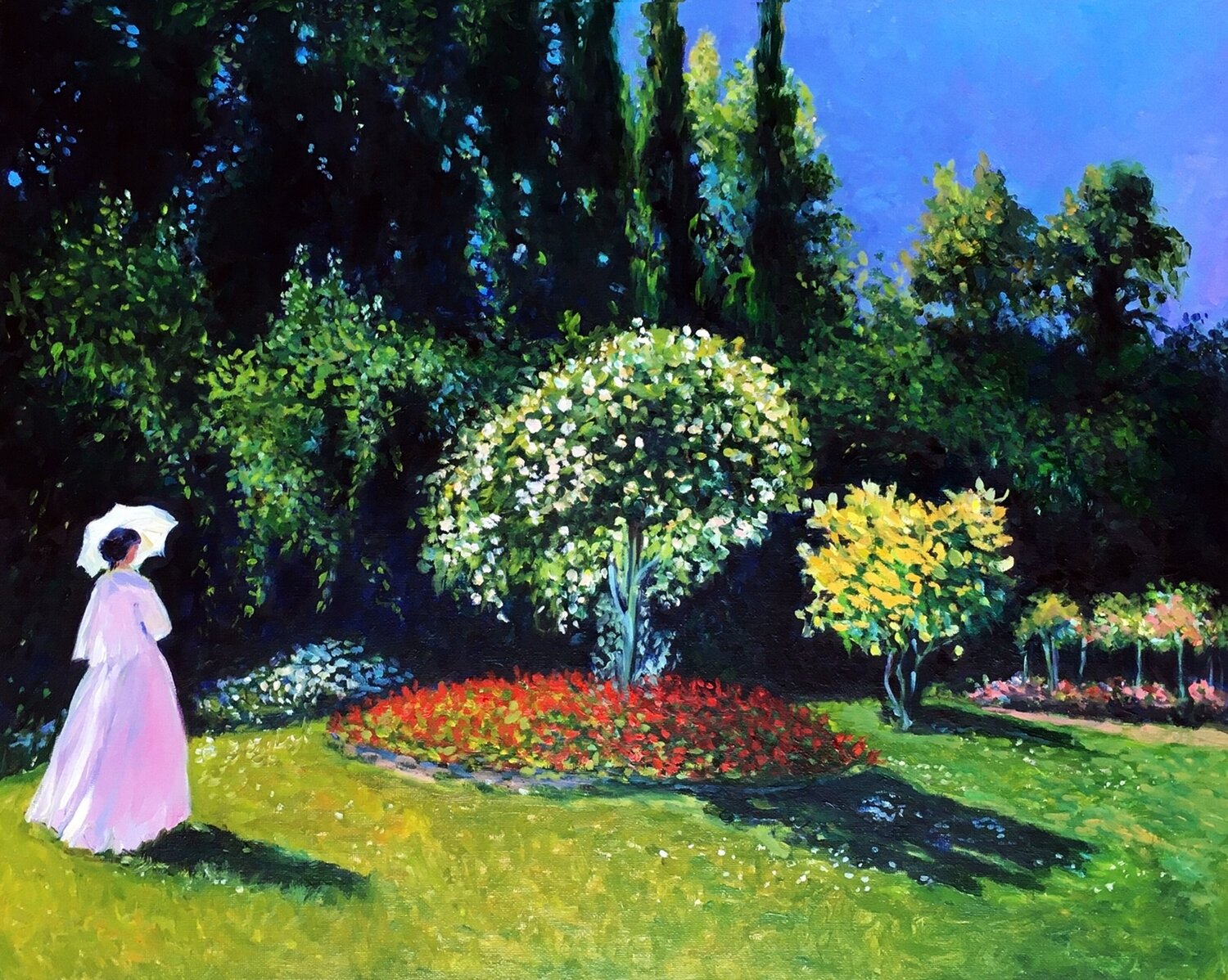 Woman in the Garden by Claude Monet. Oil Reproduction Olga Begisheva K. Original painting for sale