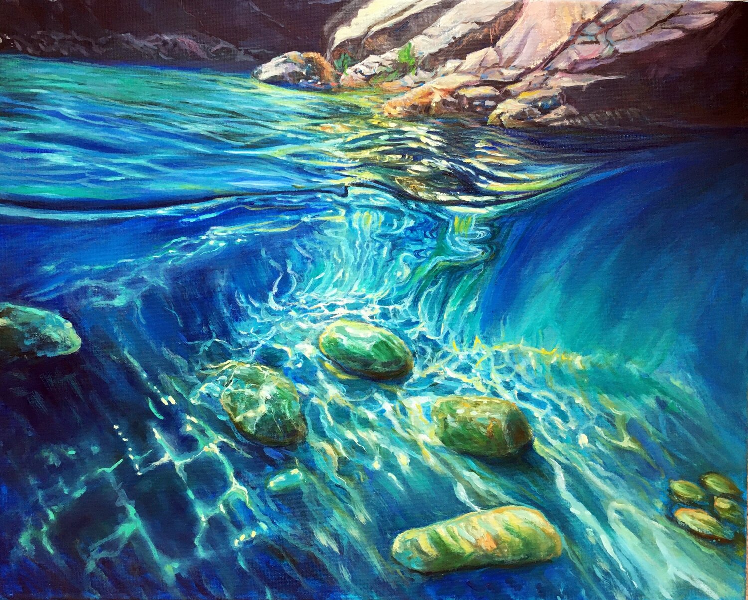 Underwater Olga Begisheva K. Original painting for sale