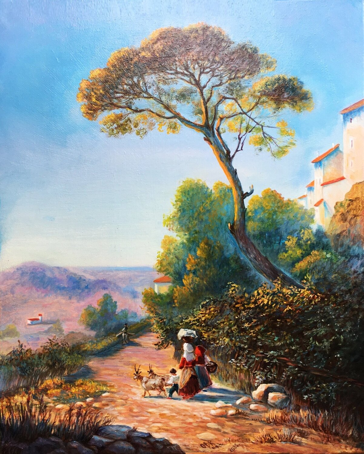 Italian Landscape with a Stone Pine Olga Begisheva K. Originalgemälde zu verkaufen