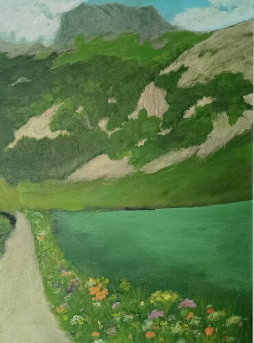 Der  Weg führte zum Berg by Gulschan Rokzad, Painting for Sale on Select
