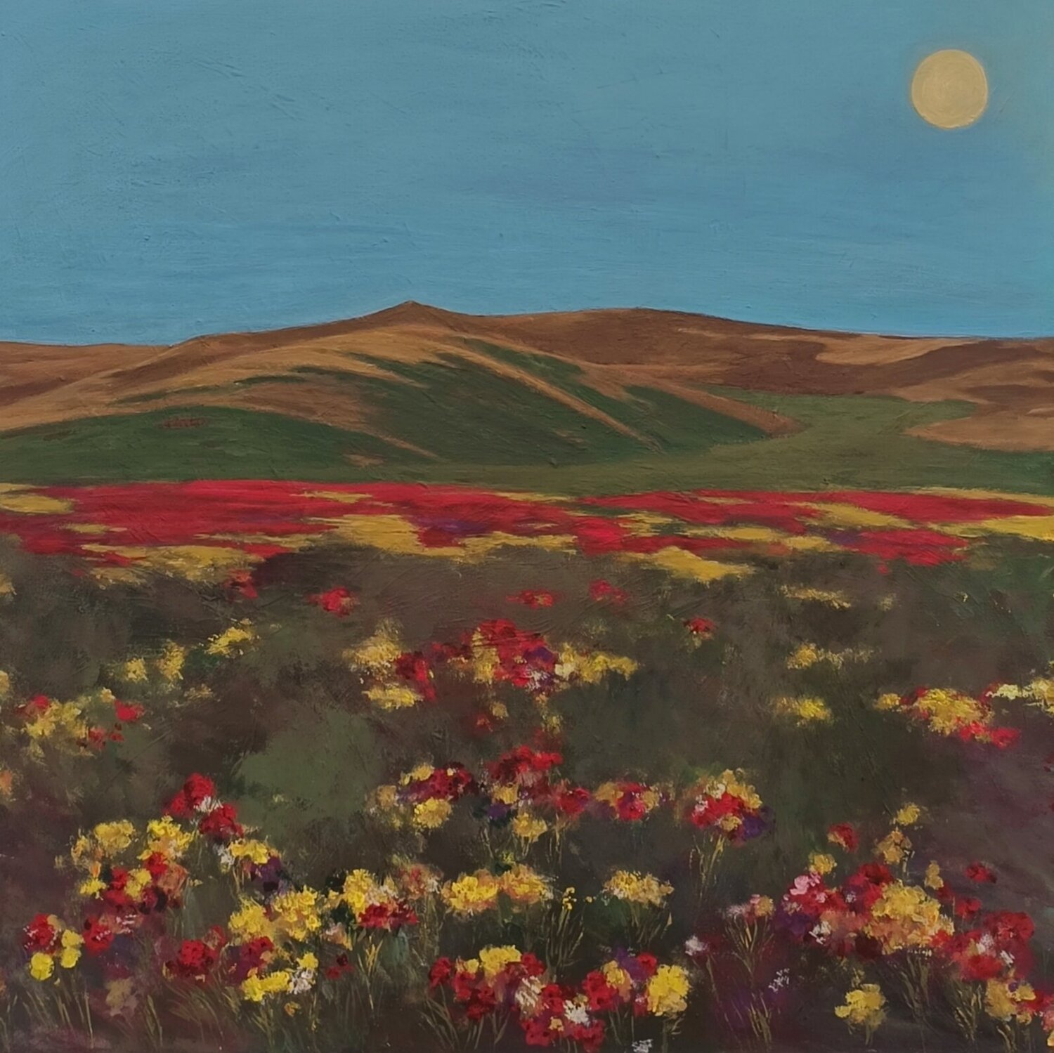 Die Blumenwiese am Abend Gulschan Rokzad Original painting for sale