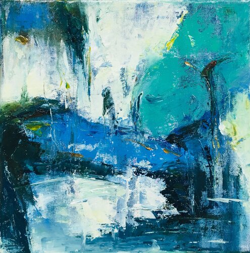Teich im Mondlicht by Meizi Wang, Painting for Sale on Select