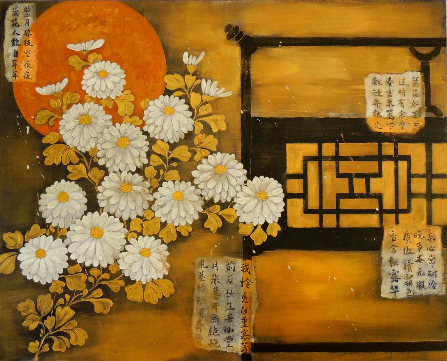 4 Gentleman-Chrysantheme Meizi Wang Original painting for sale