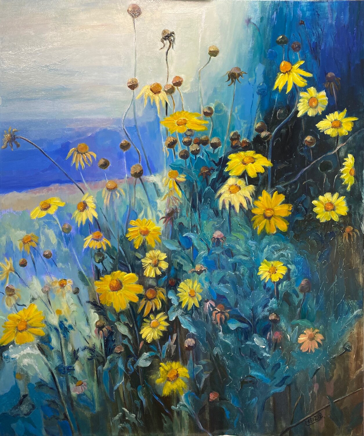 Eine Blume, eine Welt Meizi Wang Original painting for sale