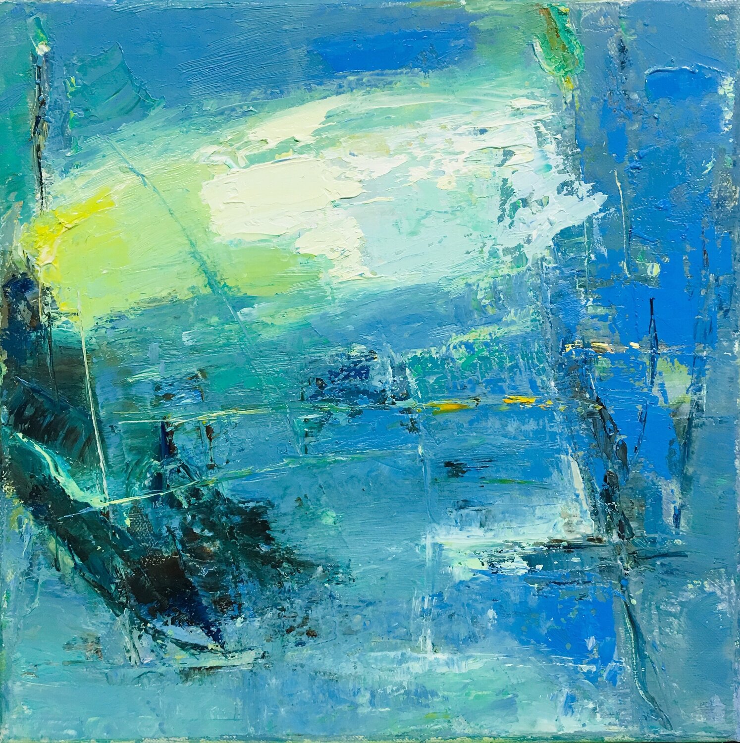 Teich im Mondlicht Meizi Wang Original painting for sale