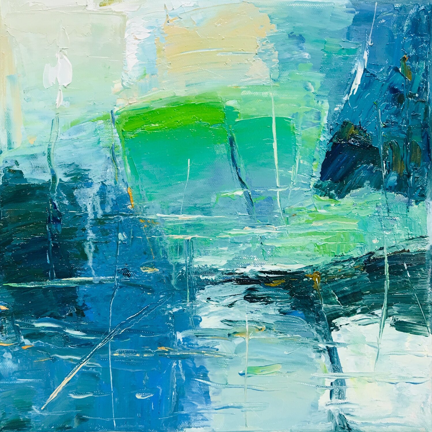 Teich im Mondlicht Meizi Wang Original painting for sale