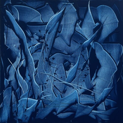 IN TRAPPOLA NEL BLU by Roberto Buccilli, Painting for Sale on Select