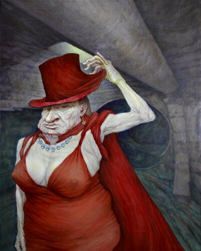 LA MÚCHERES EN SU CUEVA by Eusebio San Blanco, Painting for Sale on Select
