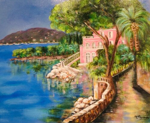 La villa "david Niven" entre Beaulieu et Saint Jean Cap Ferrat by Noëlla THOMAS, Painting for Sale on Select
