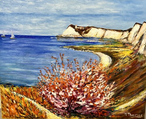 Dans la lumière des falaises du Nord by Noëlla THOMAS, Painting for Sale on Select